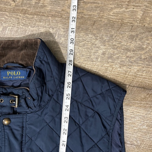 Polo Ralph Lauren Vest Men's XXL Navy Quilted Puffer Utility Corduroy Collar - Picture 5 of 7